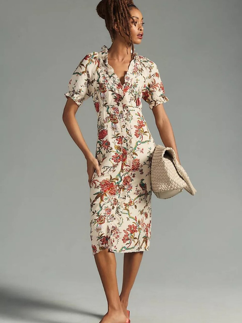 Pilcro (Anthropologie) Ruffle-Collar Button-down Dress